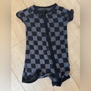 Little Sleepies Black and Gray Checkered Shortie